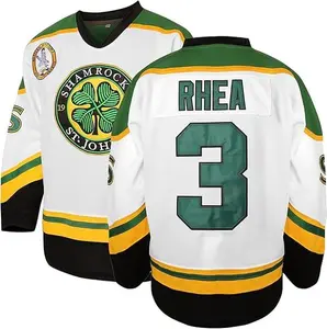 Ross The BOSS Rhea ST John's Shamrocks Stitched Hockey Jersey with EMHL Patch Comfortable Athletic Sports Outdoors Football Team Polyester Athleisure Street Fit Christmas gifts UglySweater