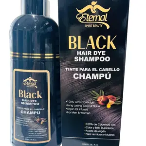 ETERNAL SPIRIT BEAUTY Black Hair Dye Shampoo for Gray Coverage,   for Men and Women, 400ml (Black)