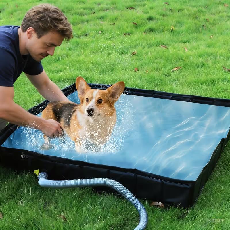 Foldable Shower Base, 41" X 41" X 5" Portable Shower Pan with Drain Pipe Collapsible Shower Basin Shower Tent Awning Base for Indoor & Outdoor