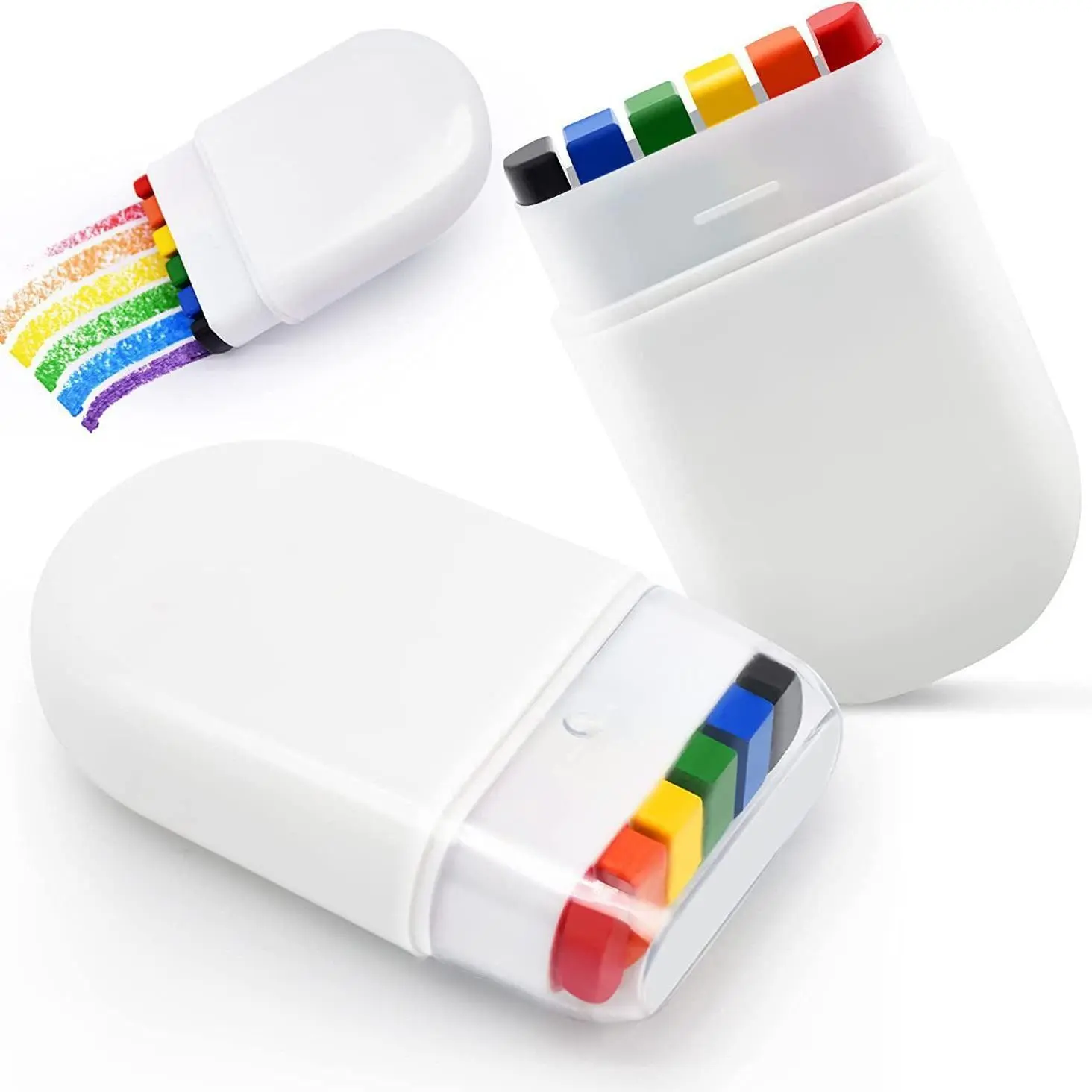 Rainbow Face Paint Crayons, Artist Color Crayon, 1 Count Mini Portable Creative Face Painting Tool with Lid, Perfect for Parties, Festivals, and Weddings