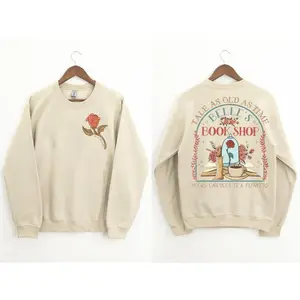 Beauty & The Beastt Stained Glass Rose Graphic Retro Shirt, Belle Book Shop, Belle Beast Tee, Easy to Wear, Just Throw It On