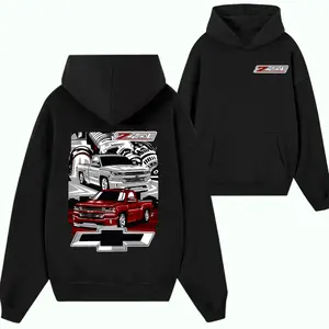 Chevy Z71 Off-Road Pickup Truck Hoodie – Red & Silver Custom Truck Graphic Pullover, Engine Illustration Streetwear for Truck Lovers & Gearheads