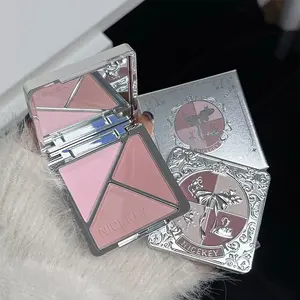 Nicekey Ballet Three-Color Blush Palette, Makeup, Matte Finish, Pigmentation, Non-Fading, Multi-Purpose, Ideal for Beginners, Includes Mirror