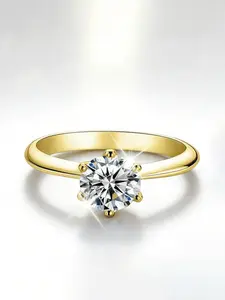 0.5/1/2/3/5 Carat Six-Prong Moissanite Couple Rings, Unisex S925 Silver Simple Elegant Solitaire Engagement Wedding Rings for Proposal & Party