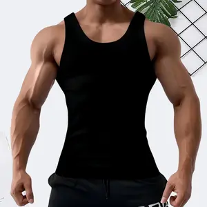 Non-cotton，Men's Ribbed Tank Top 1/2/3/4-Pack, Slim Fit Cotton Undershirt, Basic Layering A-Shirt Wife Beater Style Ribbed Tank Top，TikTok Viral Ribbed Tank Top for Men, 1-Pack Slim Fit Casual & Gym Sleeveless Shirt