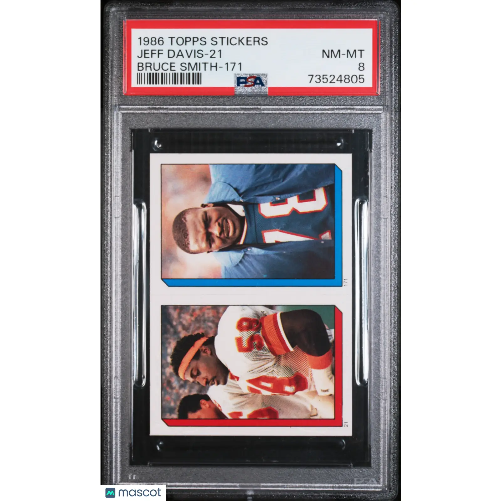 Jeff Davis-21 PSA 1986 Topps Stickers Football 8 73524805