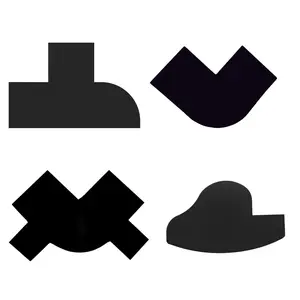 Hair Styling Templates, 4 Counts/set Hairline Design Card, Reusable Beard Shaping Tool, Heatless Styling Tools for Barber Shop Salon, Hair Styling Tools, Black