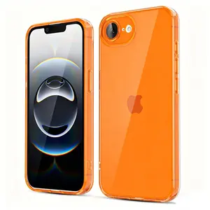 Transparent Fluorescent Color TPU Shockproof Phone Case for iPhone 16E 17E Fashionable ultra-thin hard camera protective case