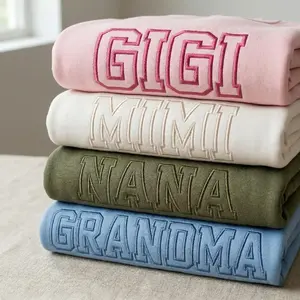 [MADE IN US] Grandma Sweatshirt Embroidered, Gigi Mimi Nana Sweatshirt, Mother’s Day Gift for Grandma, Personalized Grandma Crewneck
