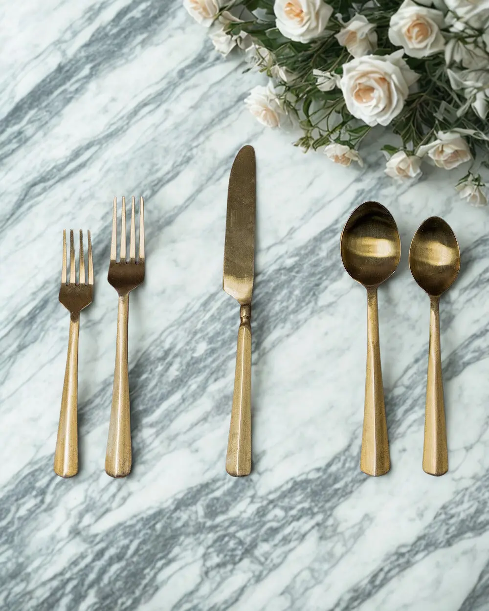 Gold Brushed Flatware Set