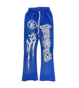 HELLSTAR STUDIOS RACER FLARE SWEATPANTS BLUE
