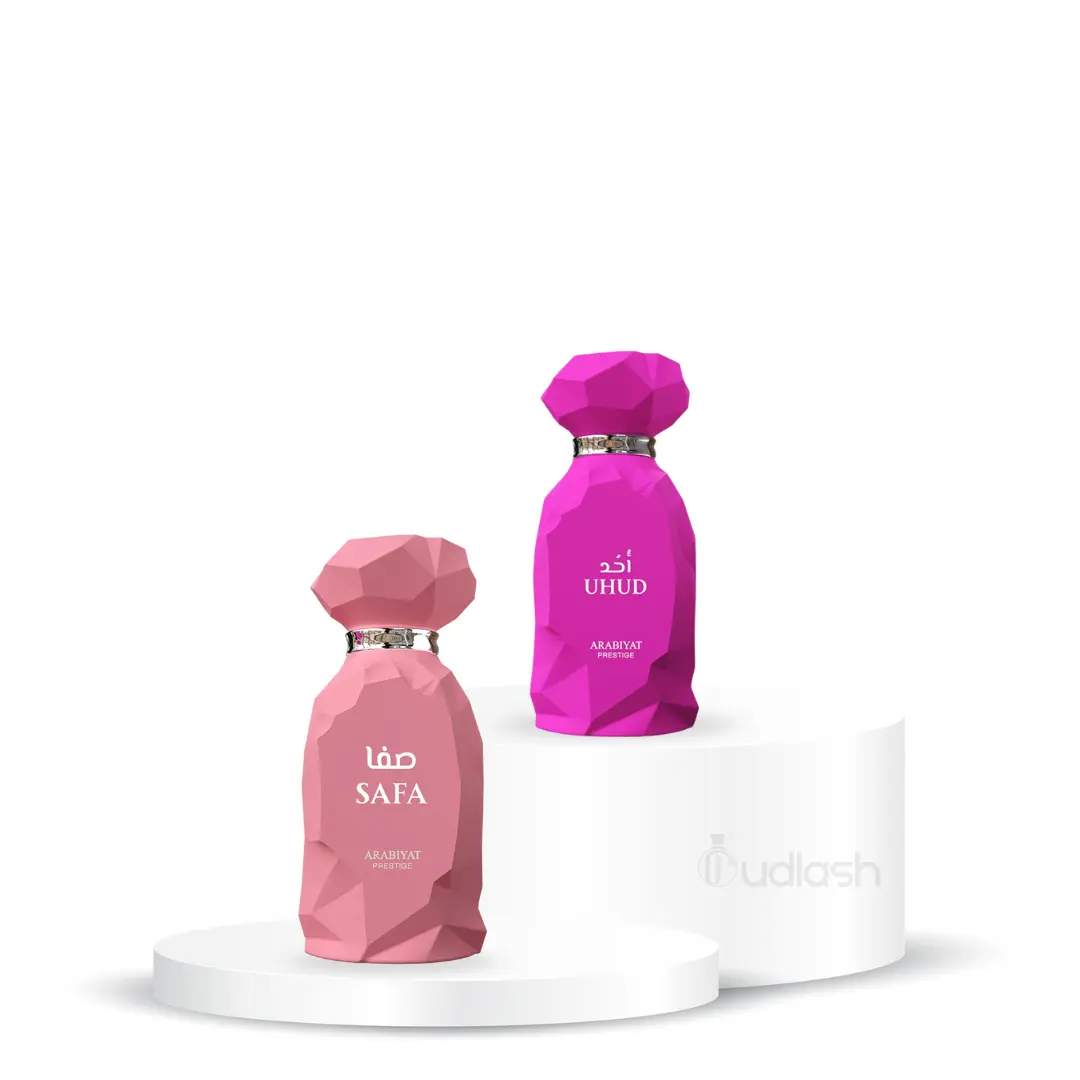 Arabiyat Prestige Safa + Uhud Alcohol-Based Eau De Parfum, 100ml Unisex Wear Multi-Pack, Lychee-Honey & Red Fruits Fragrance for Beauty & Personal Care