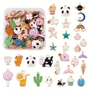 Fashion metal DIY Random Style Assorted Alloy Enamel Charms Pendants DIY For making Necklace Bracelet Crafting