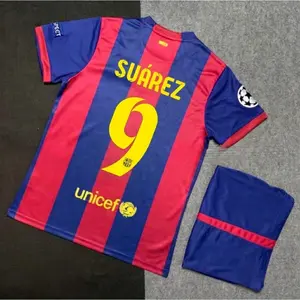 Luis Suarez #9 Legend Barcelona Team Champions League 2014/15 A football kit with Embroidered logo and Sharp stitching Jersey, Breathable Quick Dry Short Sleeve Athletic Tops for Football Fans, Football Collectors & Streetwear Enthusiasts