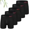Men's 5pcs Viscose Letter Print Boxer Brief with Fly, Breathable Comfy Underwear for Daily Wear, Soft Underwear for All Season, All Season Briefs