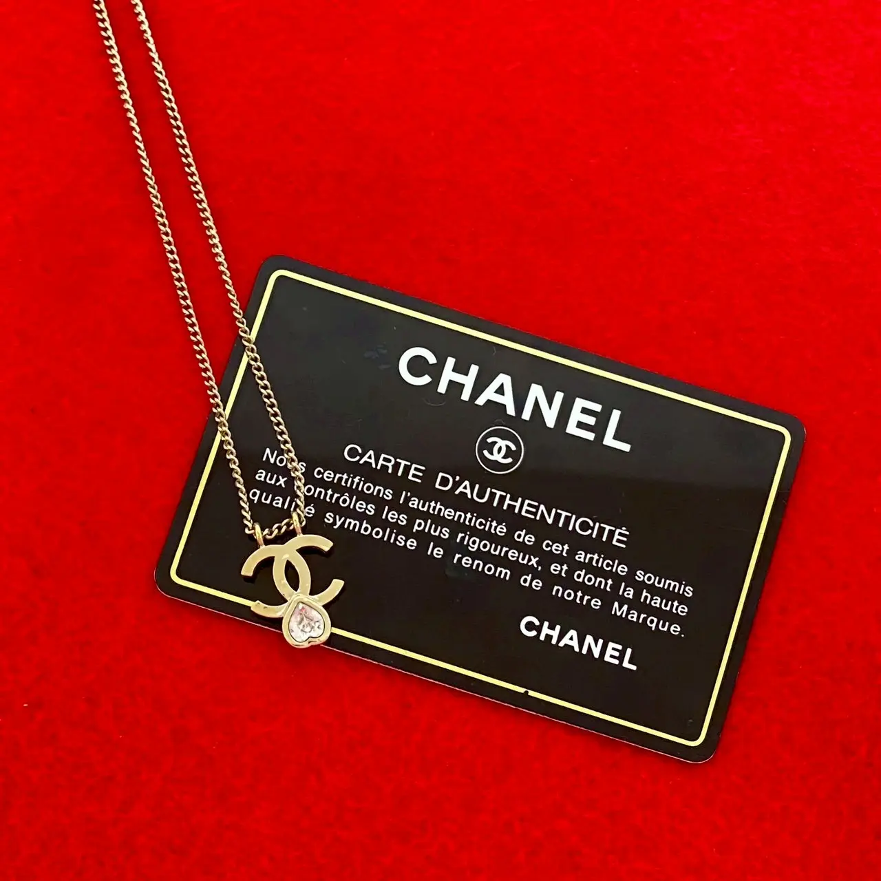 Pre-owned CHANEL Stainless Small Leather Goods Coco Mark Necklace