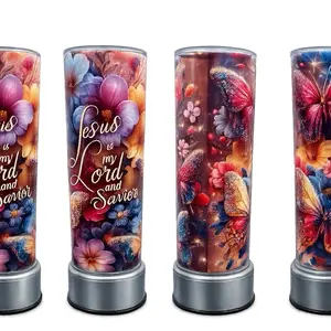 Jesus is my Lord & Savior 20oz Tumbler with Floral Design and Inspirational Quote for Daily Use