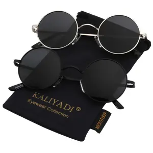 KALIYADI Black Retro Sunnies PolarizedSunglasses UV 400 Metallic Texture Retro Fashion for Women Men (S36) KALIYADI Black Retro Sunnies PolarizedSunglasses UV 400 Metallic Texture Retro Fashion for Women Men (S36)