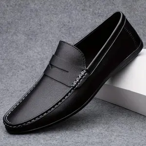 Men’s solid-color vintage slip-on penny loafers — comfortable, non-slip, durable rubber sole — suitable for outdoor activities, business, and casual occasions — a perfect gift for Father’s Day and birthdays.