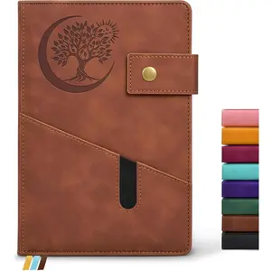 Blank Journal Notebook, A5 Hardcover Leather Sketchbook with 200 Pages Thick Blank Paper for Men Women, Unlined Drawing & Writing Journal, 5.9" x 8.4" Plain Notebook (dark brown)