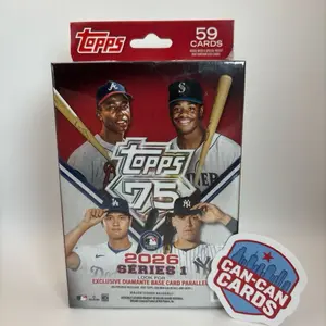 Topps 2026 Series 1 Hanger Box - 59 Cards with Exclusive Diamante Base Card Parallel - Collectible Baseball Trading Cards