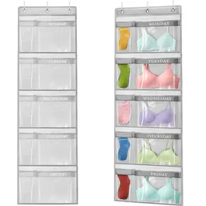 Weekly Clothes Organizer Day of Week School Clothing Storage Monday to Friday Hanging Closet Organizer