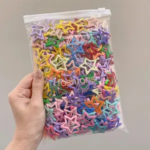 30pcs/50pcs/62pcs Candy Color Star Hair Clips, Cute Girl Hair Accessories, Non-Damaging, Suitable for All Seasons, Daily Use & Styling