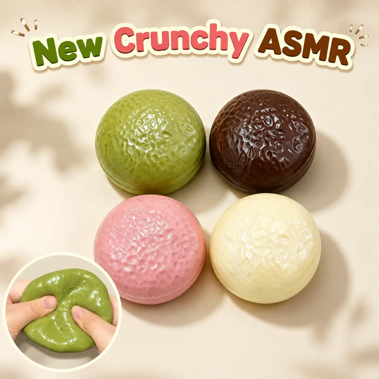 Crunchy Chocolate Pie Hand‑made Squishy Ball, Crispy Sound Cookie Shaped Fidget Squeeze Stress Relief Toy, Halloween Party Favor Gift