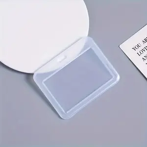 5pcs Horizontal Durable Transparent ID Card Holder: Ensure the safety of your bank credit card and ID card!
