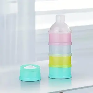 YRUIZEUP 4 Layers Baby Milk Powder Dispenser, Milk Powder Pots,Formula Dispenser Portable Milk Powder Formula Dispenser Container Pot Box Milk Cans Snack Storage Box for Travel (Four-Color)