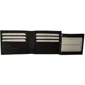 CARSON Leather Bifold/Trifold Fixed Flip Out Dual Window ID Wallet
