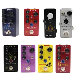 MOSKYaudio Guitar Pedal Preamp/Overdrive/Distortion G IV RED 3-Band EQ Pedal Honey Box Drive Headphone Amp Multi Spring Reverb Noise Gate/Noise Reduction Processor RED BROWN Distortion