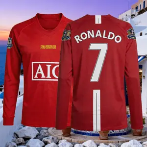 C.Ronaldo 2007 2008 Retro Home Red Away Black No.7 Short-Sleeved Long-Sleeved Football Shirts