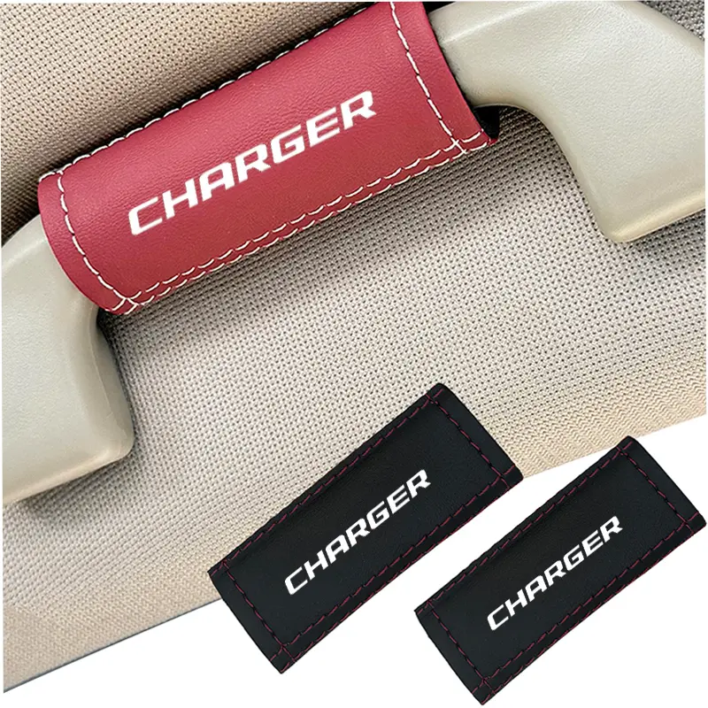 2pcs For Dodge CHARGER PU Leather Car Interior Accessory Seat Cover Accessories, Car Handle Protection Cover Accessories Vehicle, Boujee Car Accessories, Auto Accessories Interior