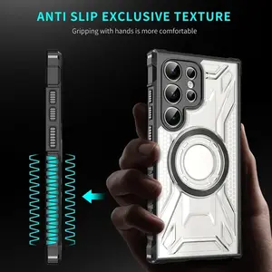 Heavy duty shockproof armor case for Samsung S24 ultra S23 S22 s21feS26 ultra A54  A14 A13 magnetic wireless charging case cover