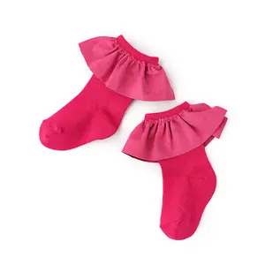 Raspberry RUFFLE SOCKS Kids Children Pink Sock Classic Design Gigi and Max