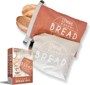 Bread Bags for Homemade Breads  2-Pack XL Sourdough Bread Bags | Keeps Sourdough Fresh for a Week | Freezer Safe  Container Storage for Sour Dough and Artisan Loaves