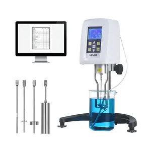 VEVOR Digital Rotary Viscometer, 10-2, 000, 000 mPa. s(cP), 2 Accuracy, 100-240V Digital Rotational Viscosity Meter with 4 Rotors and Temperature Probe, LCD Lab Viscometer for Fluid Testing