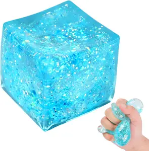 (Limited Time Deals) Nice Stress Relief Cube - Super Solid Sensory Ice Cube Stress Ball, Best-Selling Office Toy for Adults (Party Gift, Home Supply)