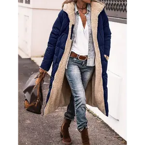 Women'S Long Sleeve Coat - Elegant Lapel Collar Winter Jacket, Warm Outerwear for Fall/Winter, Everyday & Formal Events Cold Weather Clothing, Ladies Coats, Seasonal Fashion, Classic Design, Cozy Fabric, Office Wear, Fleeci