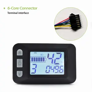 P9 Sm6pin Electric Bike Wired LCD Display, Multi-Functional Waterproof Screen with Speedometer, Odometer, Battery Indicator
