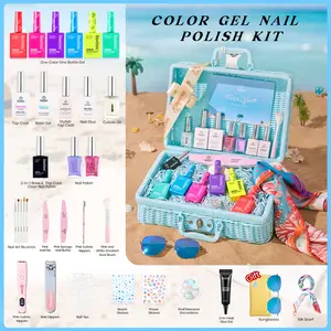 Beetles Sunny Escape Manicure Kit, Gel Nail Polish Starter Kit DIY Nails Art Gift for girl Gift for woman gel x nails  salon nails at home Cutics Mother's Day gift Spring Nail Taste of Spring Summer Nail Vacation Nail
