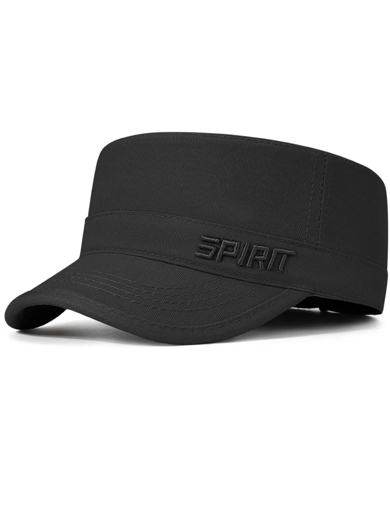 Military Style Hat with Embroidery, Quick-Dry Breathable Sun Hat, Adjustable Officer Cap, Ideal for Outdoor Work and Daily Wear