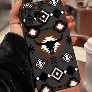 Western Cow Pattern Phone Case, Casing, Anti-drop Cellphone Protective Case, Total Protective Shockproof Mobile Phone Cover for iPhone 11 12 13 14 15 16 Series