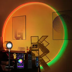 Sunset Lamp Projector with Remote Control, Multiple Colors LED APP Control Sunset Light Three Control Methods Night Light for Room Decor/Christmas /Photography/Party/Bedroom Decor