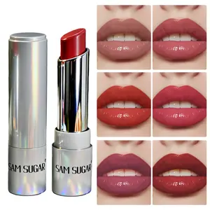 Sam Sugar 6 Color Laser Tube Moisturizing Lipstick, Moisturized Lipstick, Long-Lasting Gloss, Waterproof Easy Application, Non-Sticky Suitable for All Skin Types