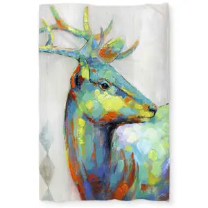 360 stand Twin Extra Long Size Microfiber Duvet Cover - Soft Texture, Abstract Color Spotted Deer Print, Contemporary Bedding Linens for Bedroom Decor Ideas, Bedding Set