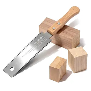 CONEBARN  Hand Saw Woodworking Tools, 6-Inch Pull Saw, Flexible Double-Edge Blade 17/11 TPI, Japanese Flush Cut for DIY Craft, Non-Slip Wood Handle, Sharp & Lightweight for Woodworking and Garden Trim Curved Jaw Locking Pliers Set