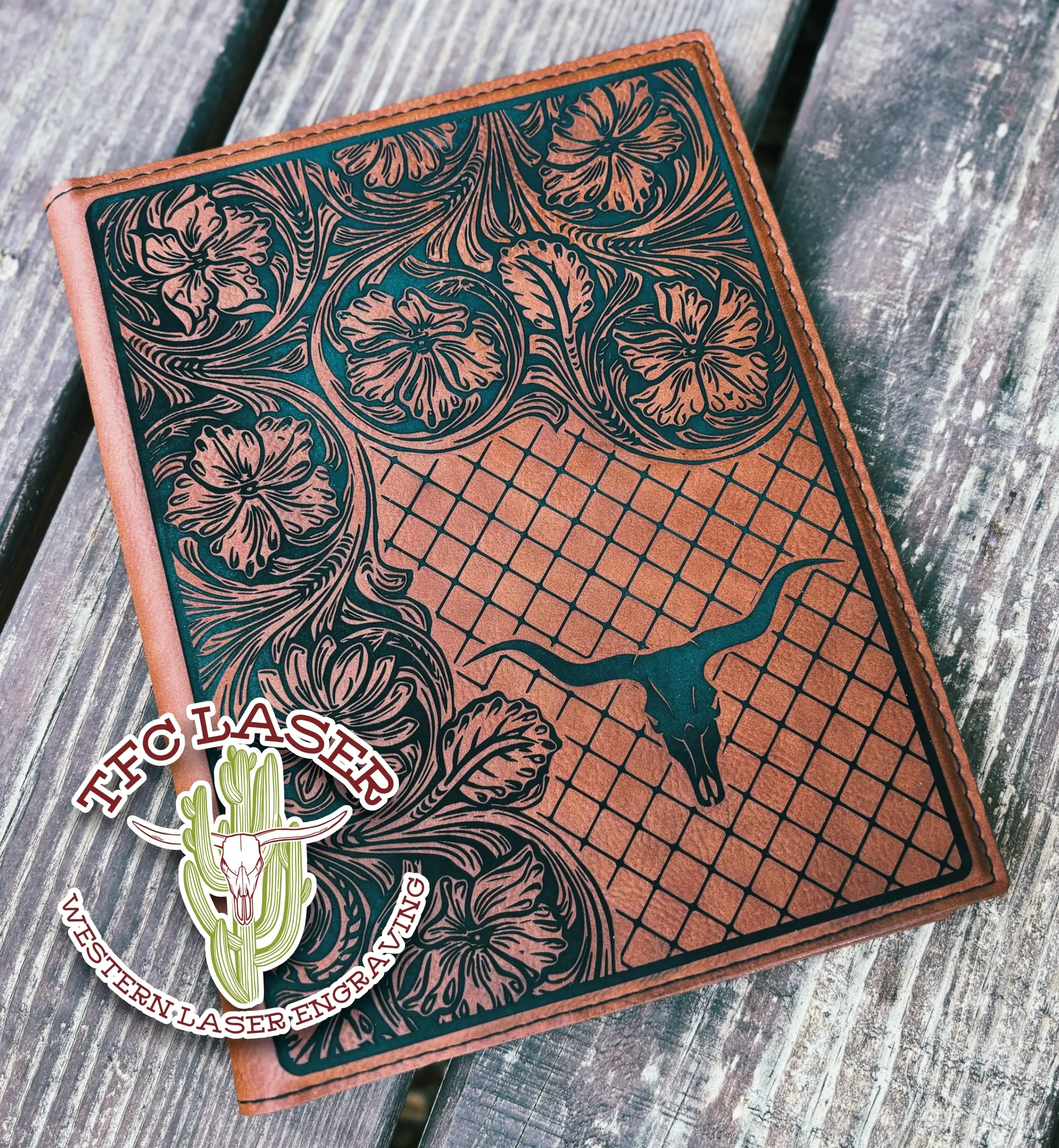 Western Small Portfolio with Notepad - Various Designs Western Small Portfolio with Notepad - Various Designs