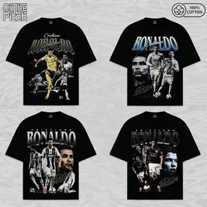 Collection Cristiano Ronaldo T-Shirt - Vintage Ronaldo Signature Bootleg Shirt, Unisex Heavyweight Oversized Soccer Graphic T-Shirt, Premium Gift for Ronaldo Fans, Gameday Essential Clothing
